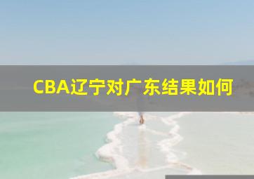 CBA辽宁对广东结果如何