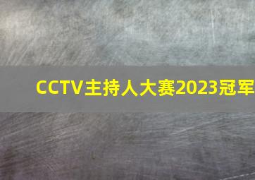 CCTV主持人大赛2023冠军