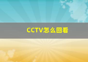 CCTV怎么回看