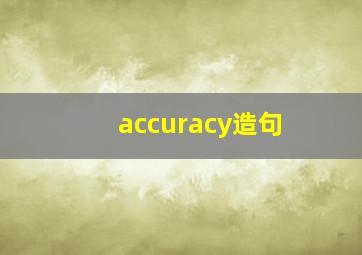 accuracy造句