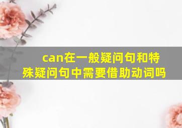 can在一般疑问句和特殊疑问句中需要借助动词吗