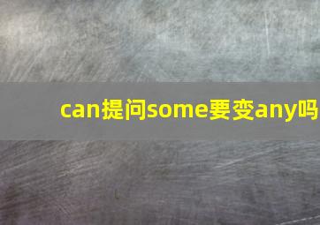 can提问some要变any吗