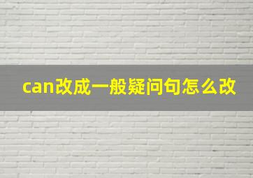 can改成一般疑问句怎么改