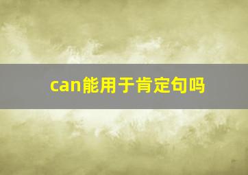 can能用于肯定句吗