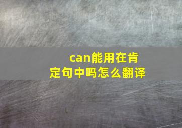 can能用在肯定句中吗怎么翻译