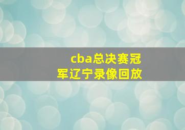 cba总决赛冠军辽宁录像回放