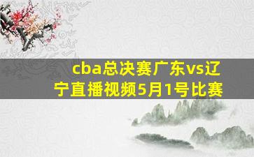 cba总决赛广东vs辽宁直播视频5月1号比赛