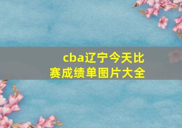 cba辽宁今天比赛成绩单图片大全