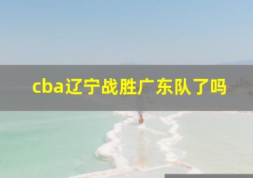 cba辽宁战胜广东队了吗