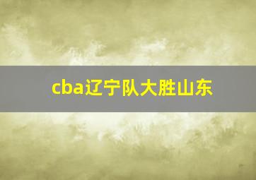 cba辽宁队大胜山东