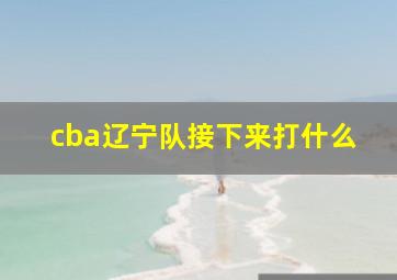 cba辽宁队接下来打什么