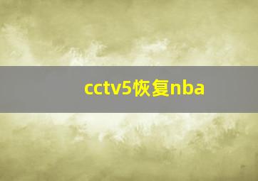 cctv5恢复nba