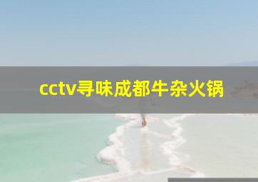 cctv寻味成都牛杂火锅