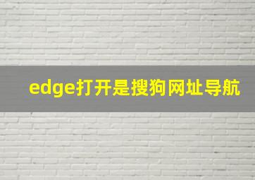 edge打开是搜狗网址导航