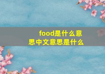 food是什么意思中文意思是什么