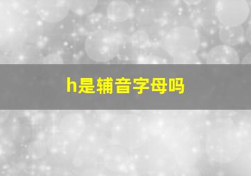 h是辅音字母吗