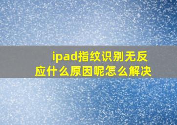 ipad指纹识别无反应什么原因呢怎么解决