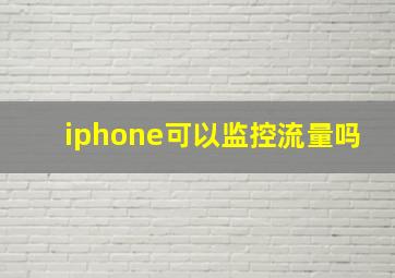 iphone可以监控流量吗