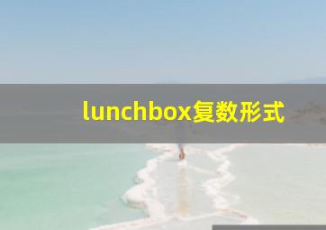 lunchbox复数形式