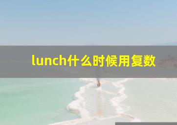 lunch什么时候用复数