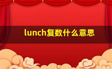 lunch复数什么意思