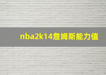 nba2k14詹姆斯能力值