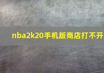 nba2k20手机版商店打不开