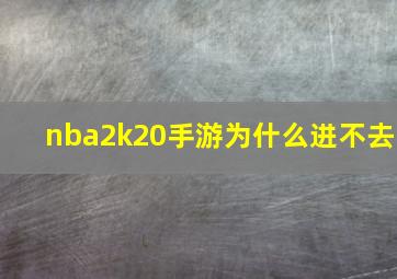 nba2k20手游为什么进不去