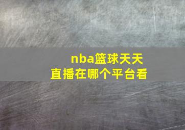 nba篮球天天直播在哪个平台看