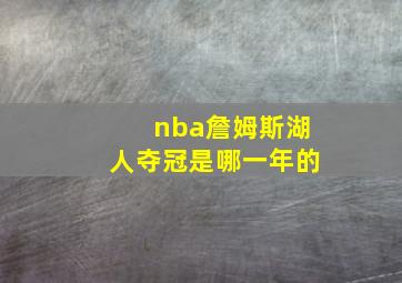 nba詹姆斯湖人夺冠是哪一年的