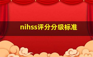 nihss评分分级标准