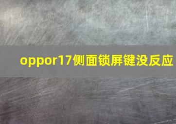 oppor17侧面锁屏键没反应