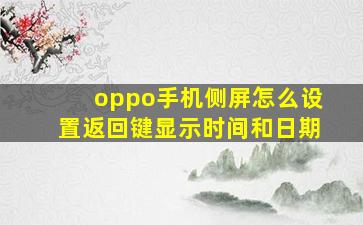 oppo手机侧屏怎么设置返回键显示时间和日期