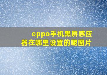 oppo手机黑屏感应器在哪里设置的呢图片