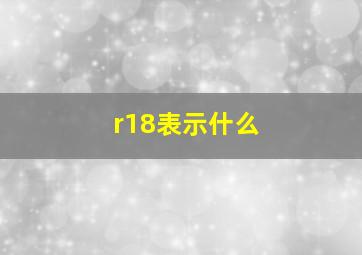 r18表示什么