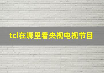 tcl在哪里看央视电视节目