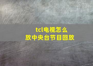 tcl电视怎么放中央台节目回放