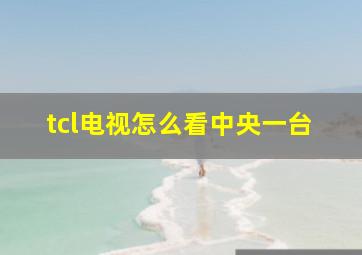 tcl电视怎么看中央一台