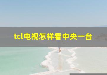 tcl电视怎样看中央一台