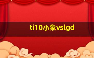 ti10小象vslgd