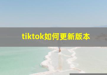 tiktok如何更新版本