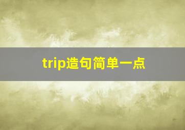 trip造句简单一点