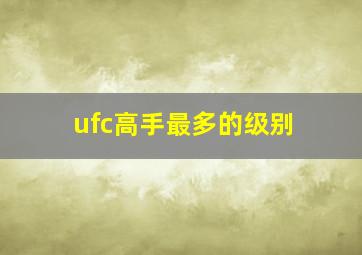 ufc高手最多的级别