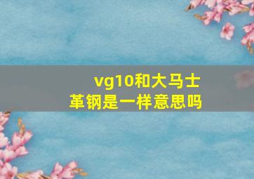 vg10和大马士革钢是一样意思吗