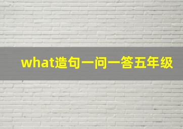 what造句一问一答五年级