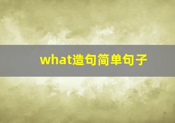 what造句简单句子