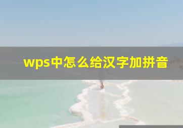 wps中怎么给汉字加拼音