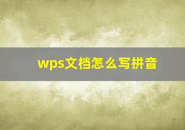 wps文档怎么写拼音