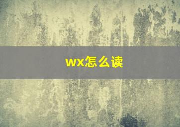 wx怎么读