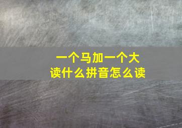 一个马加一个大读什么拼音怎么读